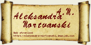 Aleksandra Mortvanski vizit kartica